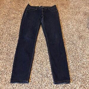 White House Black Market Womens Noir Dark Wash Denim Jeans Slim Fit Size S